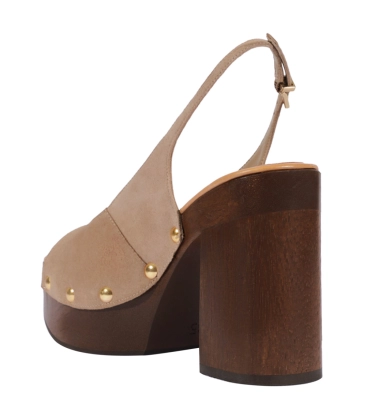 SANDÁLIA SALTO ALTO SLINGBACK SCHUTZ BEGE