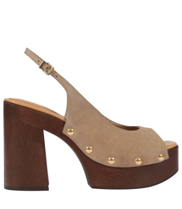 SANDÁLIA SALTO ALTO SLINGBACK SCHUTZ BEGE