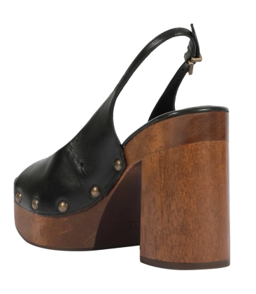 SANDÁLIA SALTO ALTO SLINGBACK SCHUTZ PRETO
