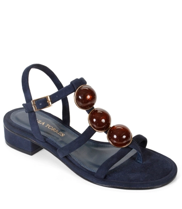 SANDÁLIA SALTO BAIXO DORIS PAULA TORRES AZUL