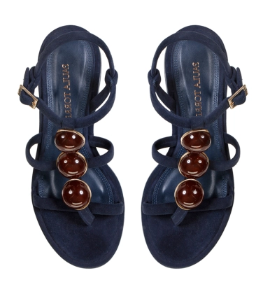 SANDÁLIA SALTO BAIXO DORIS PAULA TORRES AZUL