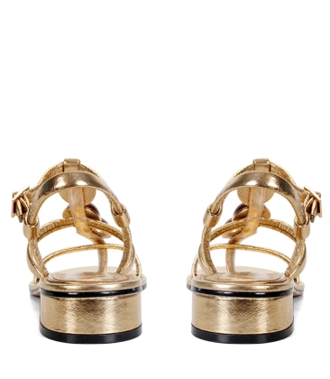 SANDÁLIA SALTO BAIXO DORIS PAULA TORRES DOURADO