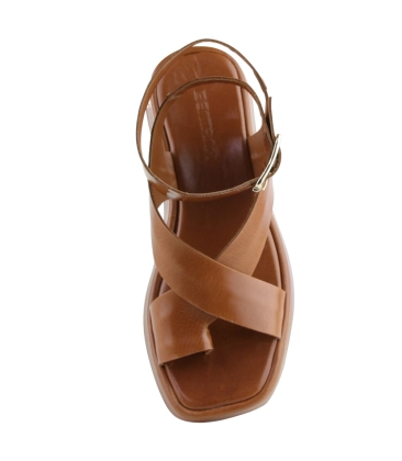 SANDÁLIA SALTO BAIXO FLATFORM BENTANA MARROM TERESA