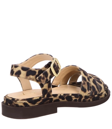 SANDÁLIA SALTO BAIXO FLATFORM LUIZA BARCELOS ANIMAL PRINT