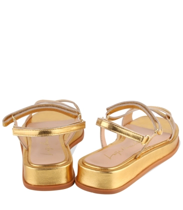 SANDÁLIA SALTO BAIXO FLATFORM LUIZA BARCELOS DOURADO