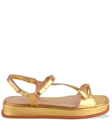 SANDÁLIA SALTO BAIXO FLATFORM LUIZA BARCELOS DOURADO
