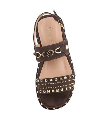 SANDÁLIA SALTO BAIXO FLATFORM LUIZA BARCELOS MARROM