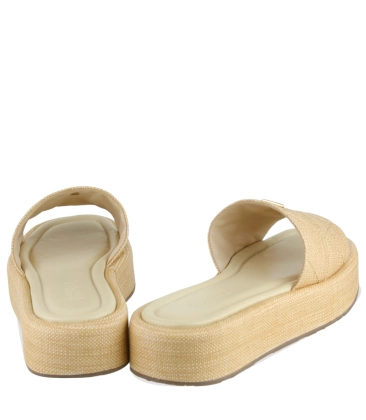 SANDÁLIA SALTO BAIXO FLATFORM SCHUTZ BEGE