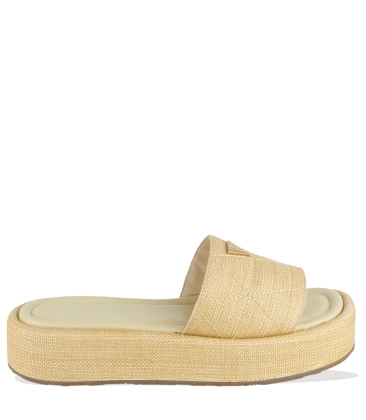 SANDÁLIA SALTO BAIXO FLATFORM SCHUTZ BEGE