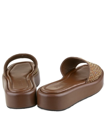 SANDÁLIA SALTO BAIXO FLATFORM SCHUTZ MARROM