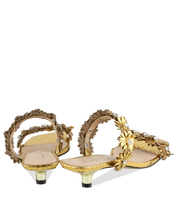 SANDÁLIA SALTO BAIXO LUIZA BARCELOS DOURADO