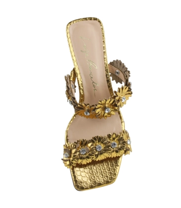 SANDÁLIA SALTO BAIXO LUIZA BARCELOS DOURADO