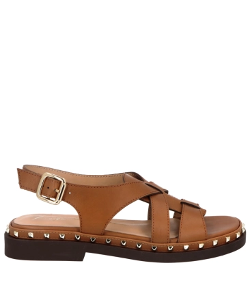 SANDÁLIA SALTO BAIXO LUIZA BARCELOS MARROM