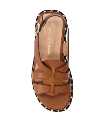 SANDÁLIA SALTO BAIXO LUIZA BARCELOS MARROM