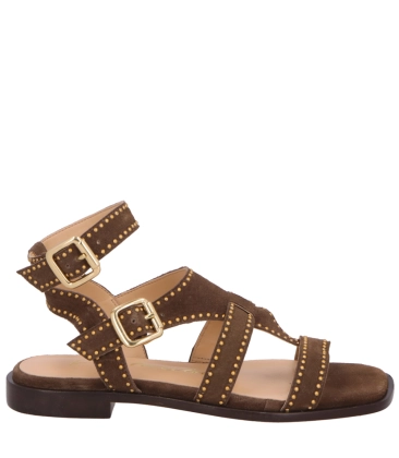 SANDÁLIA SALTO BAIXO LUIZA BARCELOS MARROM