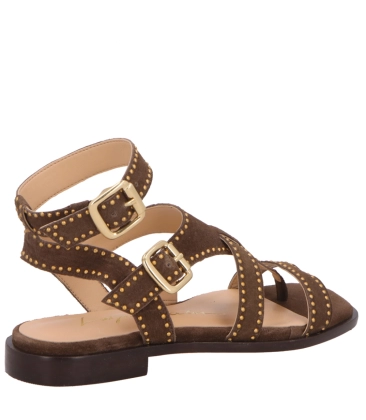 SANDÁLIA SALTO BAIXO LUIZA BARCELOS MARROM