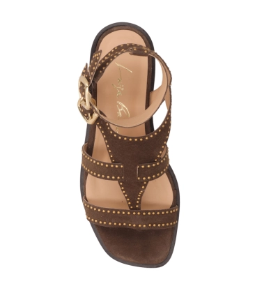 SANDÁLIA SALTO BAIXO LUIZA BARCELOS MARROM