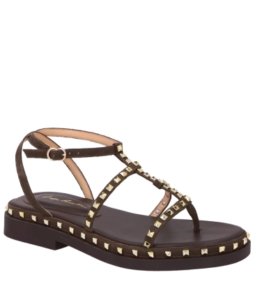 SANDÁLIA SALTO BAIXO LUIZA BARCELOS MARROM