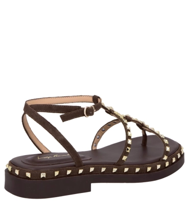 SANDÁLIA SALTO BAIXO LUIZA BARCELOS MARROM