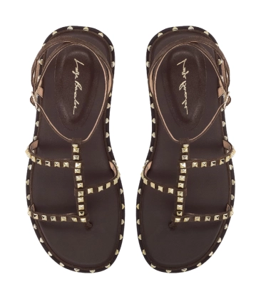 SANDÁLIA SALTO BAIXO LUIZA BARCELOS MARROM