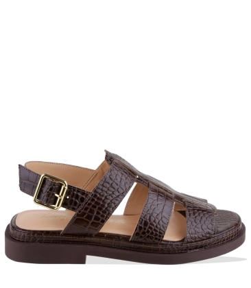 SANDÁLIA SALTO BAIXO LUIZA BARCELOS MARROM