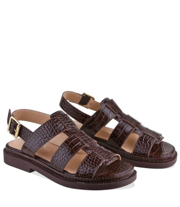 SANDÁLIA SALTO BAIXO LUIZA BARCELOS MARROM