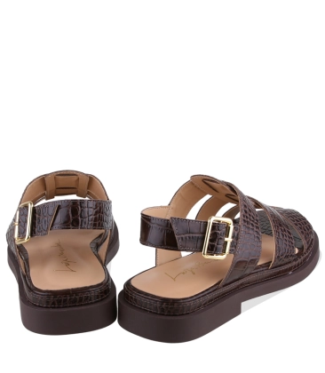 SANDÁLIA SALTO BAIXO LUIZA BARCELOS MARROM