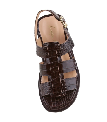 SANDÁLIA SALTO BAIXO LUIZA BARCELOS MARROM