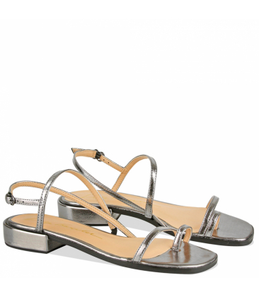 SANDÁLIA SALTO BAIXO LUIZA BARCELOS PRATA