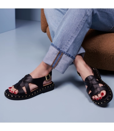 SANDÁLIA SALTO BAIXO LUIZA BARCELOS PRETO