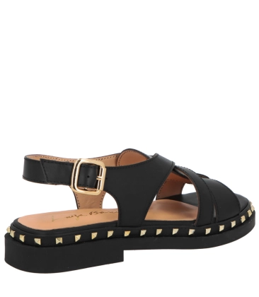 SANDÁLIA SALTO BAIXO LUIZA BARCELOS PRETO