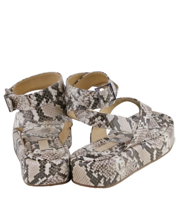 SANDÁLIA SALTO BAIXO PLATAFORMA SCHUTZ ANIMAL PRINT