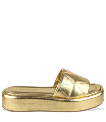 SANDÁLIA SALTO BAIXO SCHUTZ DOURADO