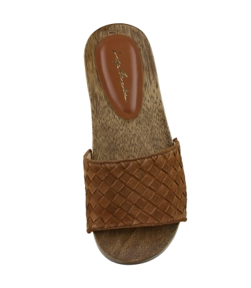 SANDÁLIA SALTO BAIXO TRESSÊ LUIZA BARCELOS CARAMELO