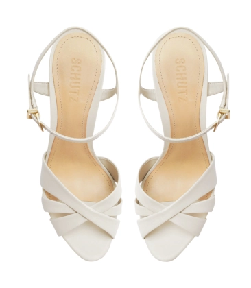 Salto Alto Sandalia Branca Schutz Sandália Salto Alto Fino Branca