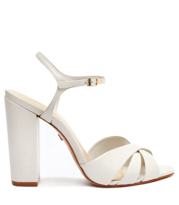 Salto Alto Sandalia Salto Bloco Branca SANDÁLIA SALTO BLOCO ALTO