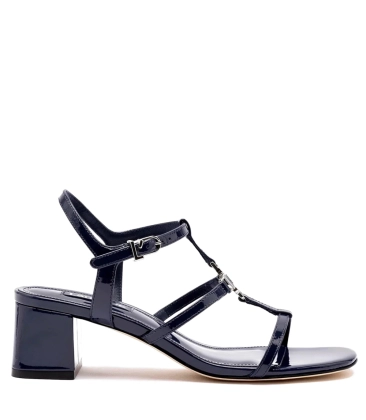 SANDÁLIA SALTO BLOCO MÉDIO HANA LARROUDÉ AZUL