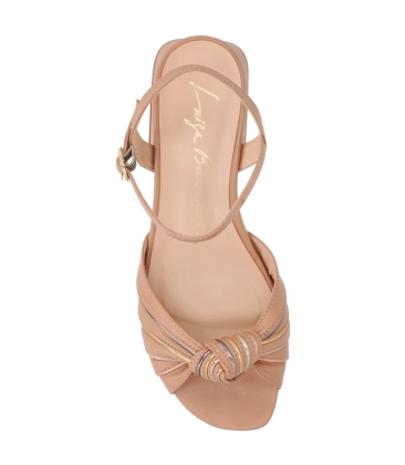 SANDÁLIA SALTO BLOCO MÉDIO LUIZA BARCELOS BEGE