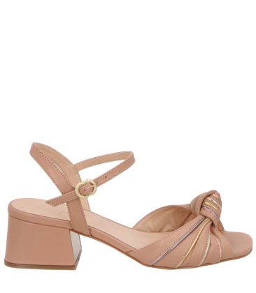 SANDÁLIA SALTO BLOCO MÉDIO LUIZA BARCELOS BEGE