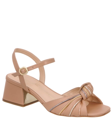 SANDÁLIA SALTO BLOCO MÉDIO LUIZA BARCELOS BEGE