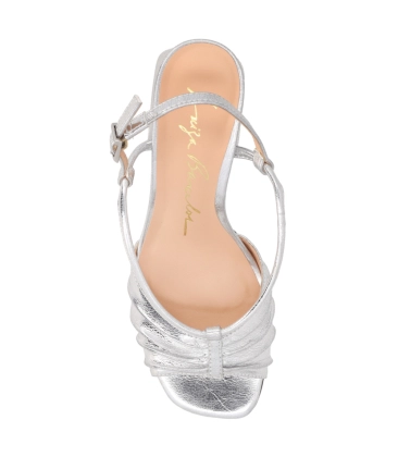 SANDÁLIA SALTO BLOCO MÉDIO LUIZA BARCELOS PRATA