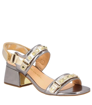 SANDÁLIA SALTO BLOCO MÉDIO LUIZA BARCELOS PRATA