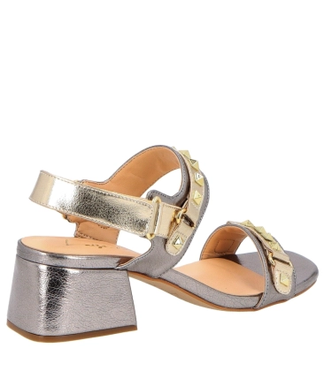 SANDÁLIA SALTO BLOCO MÉDIO LUIZA BARCELOS PRATA