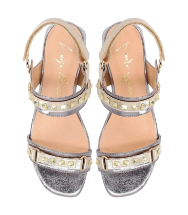 SANDÁLIA SALTO BLOCO MÉDIO LUIZA BARCELOS PRATA