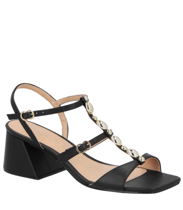 SANDÁLIA SALTO BLOCO MÉDIO LUIZA BARCELOS PRETO