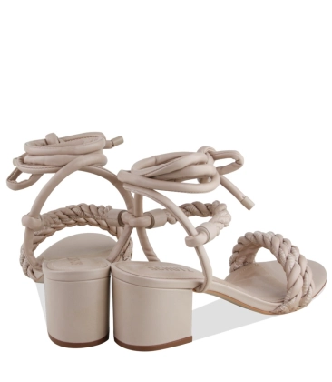 SANDÁLIA SALTO BLOCO MÉDIO SCHUTZ BEGE