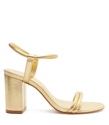 SANDÁLIA SALTO BLOCO MÉDIO SCHUTZ DOURADO