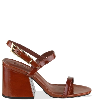 SANDÁLIA SALTO BLOCO MÉDIO SCHUTZ MARROM