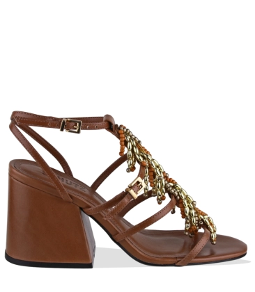 SANDÁLIA SALTO BLOCO MÉDIO SCHUTZ MARROM