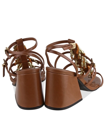 SANDÁLIA SALTO BLOCO MÉDIO SCHUTZ MARROM